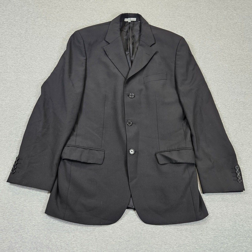 Zara Classic Collection Mens Black 3 Button Blazer Jacket Notch Lapel 38R